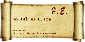 Hollósi Eliza névjegykártya